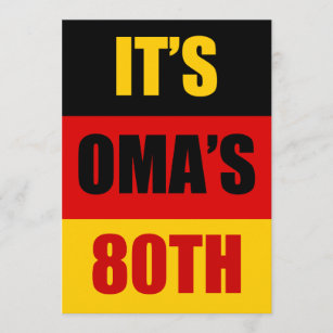 Es la invitación de Oma con bandera alemana