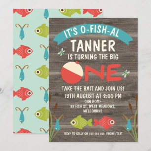 Es la pesca de O-fish-al Invitación de cumpleaños