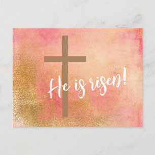 Es la tarjeta de vacaciones de Rising Easter Cross