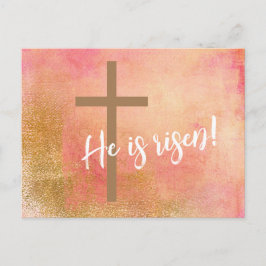 Es la tarjeta de vacaciones de Rising Easter Cross