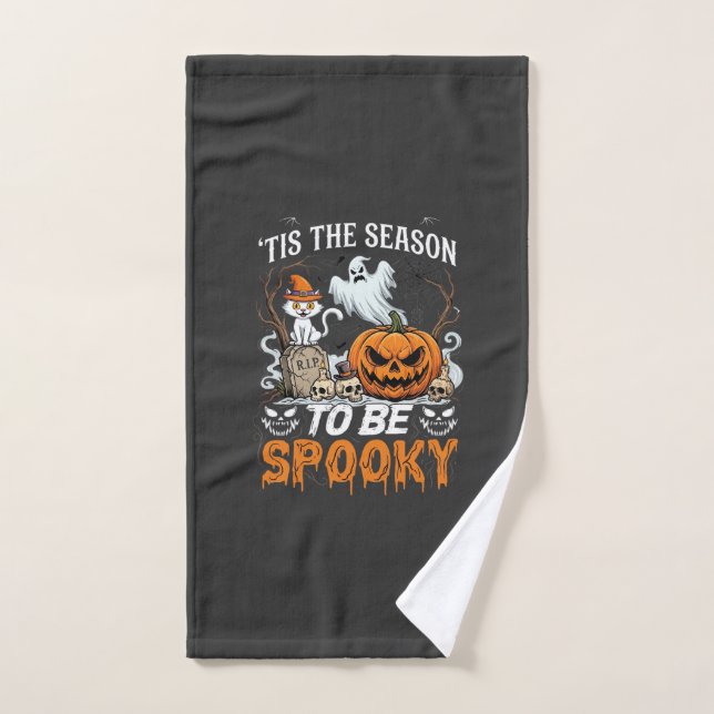 Es la temporada de Halloween espeluznante fantasma (Toalla de mano)