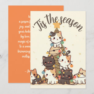 Es la temporada gato calicó árbol de Navidad