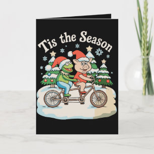 Es La Temporada Rana Sapo Bicicleta Santa Navidad