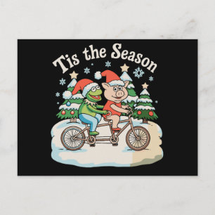 Es La Temporada Rana Sapo Bicicleta Santa Navidad 