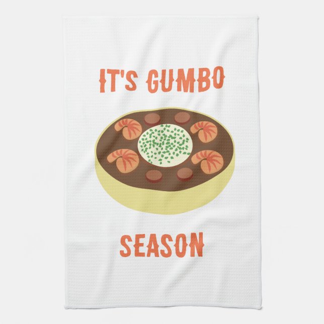 Es la toalla de cocina de temporada de Gumbo (Vertical)
