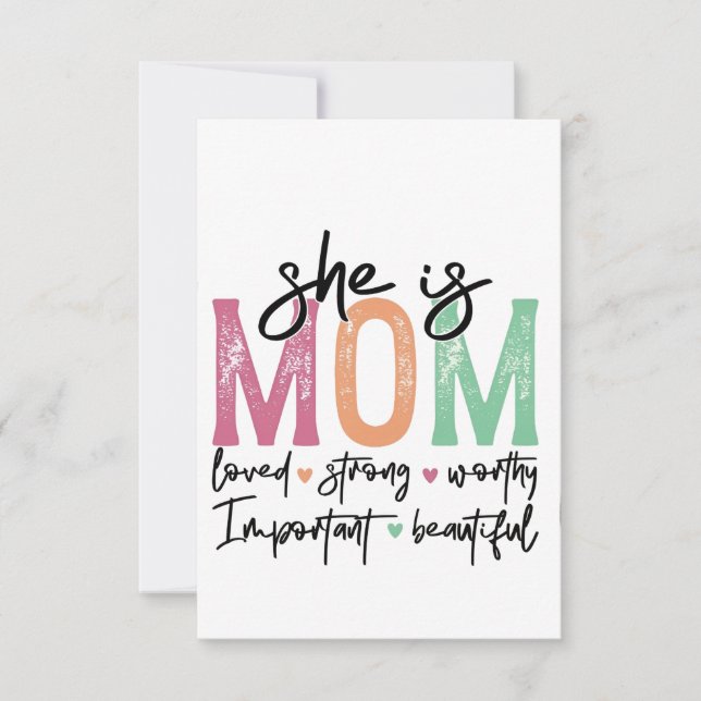 Es mamá: Amada, Fuerte, Valiente, Importante, Beau (Anverso)