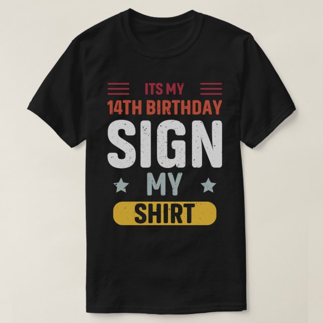 es mi 14ª señal de cumpleaños mi camisa (Diseño del anverso)