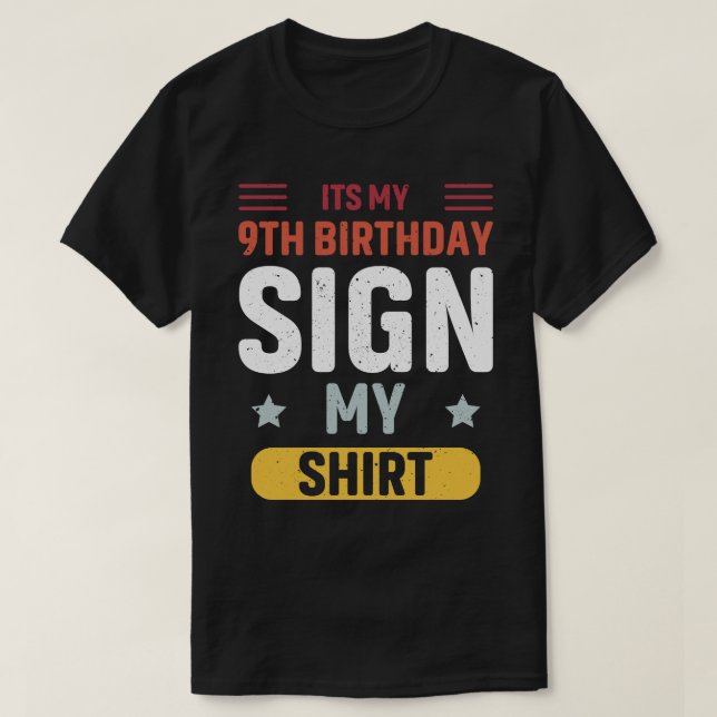es mi 9.ª señal de cumpleaños mi camisa (Diseño del anverso)