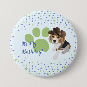 Es mi botón de curar a beagle beagle de cumpleaños