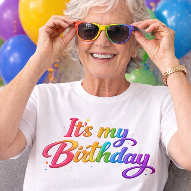 Es mi camiseta de arcoíris multicolor de cumpleaño (Subido por el creador)