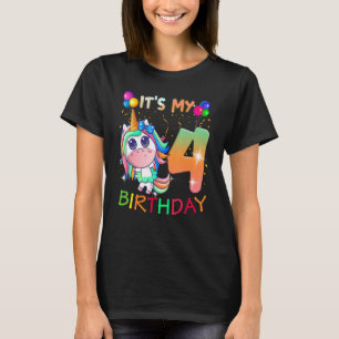 Es mi cuarto cumpleaños, la camiseta de Unicornio,