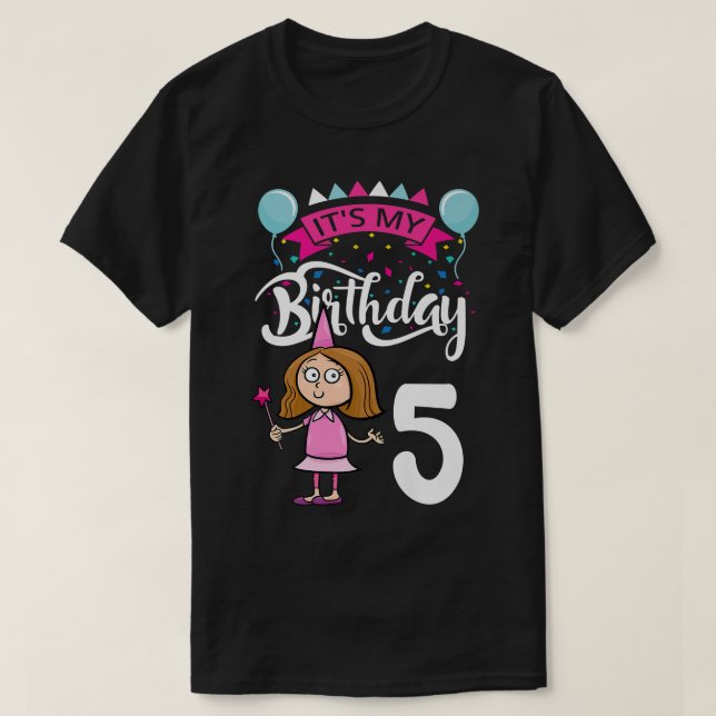 Es mi cumpleaños, 5 temas de cumpleaños, camiseta  (Diseño del anverso)