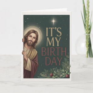Es mi cumpleaños Jesús navidad Tarjeta de Navidad