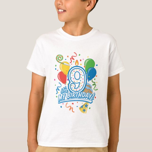 ¡Es mi cumpleaños! Los nueve años la camiseta del (Anverso)