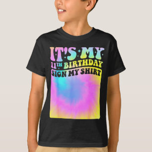 Es Mi Cumpleaños Número 11 Firma Mi Camiseta Cute 