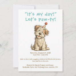 Es Mi Día Tarjeta de Invitación de Fiesta de Perro