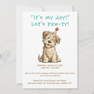 Es Mi Día Tarjeta de Invitación de Fiesta de Perro