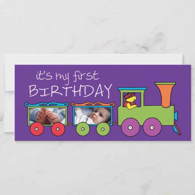 Es mi primera invitación para el tren de cumpleaño (Anverso)