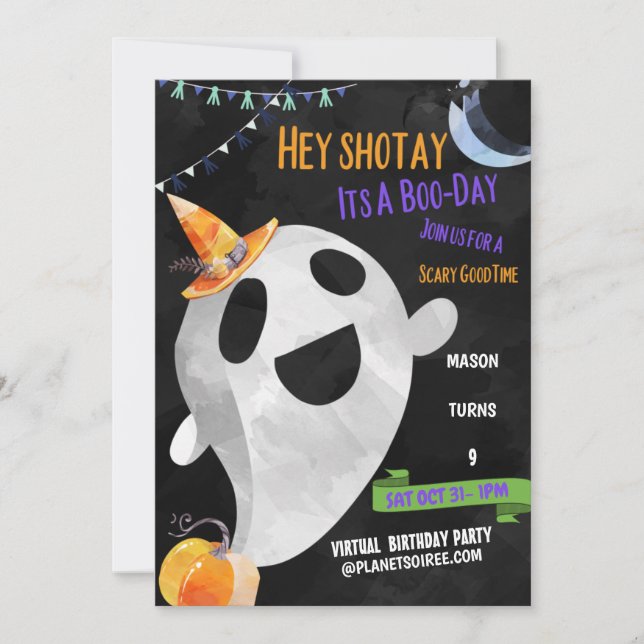 Es Mi Tarjeta De Invitación De Cumpleaños De Boo D (Anverso)