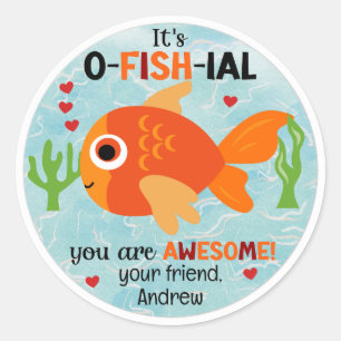 Es O-PESC-IAL Pegatinas de San Valentín de Pescado