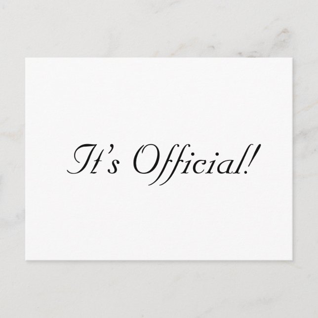 ¡Es oficial! Anuncio de boda rústica sencilla (Anverso)