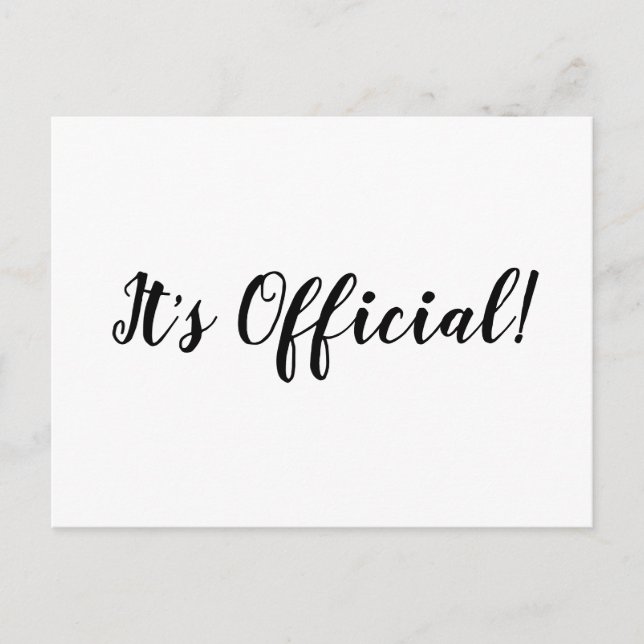 ¡Es oficial! Anuncio de tarjeta de boda secreta (Anverso)
