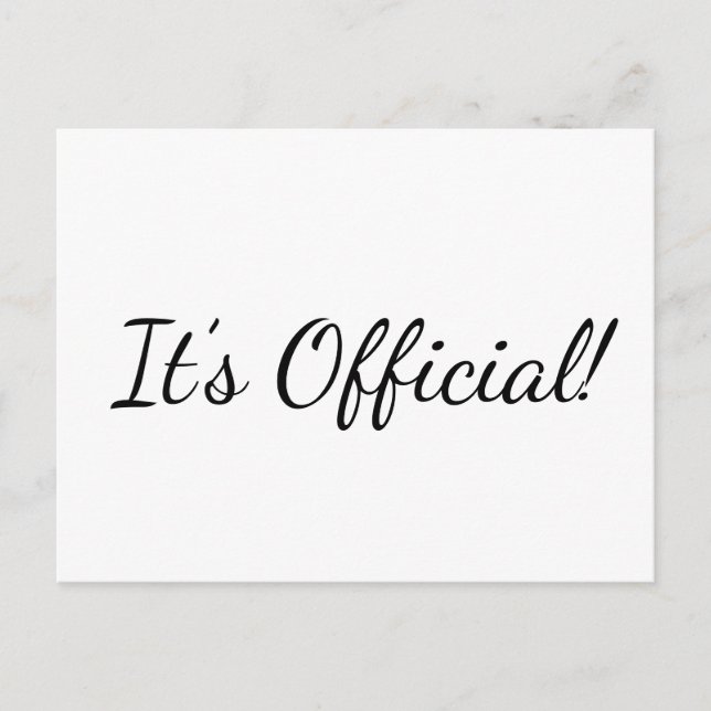 ¡Es oficial! Invitación elegante de bodas (Anverso)