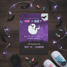 ¿Es rosa o azul nuestro boo? Invitación de revelac