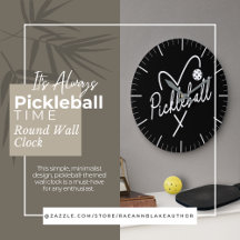Es Siempre Hora de Pickleball Reloj de Pared Redon