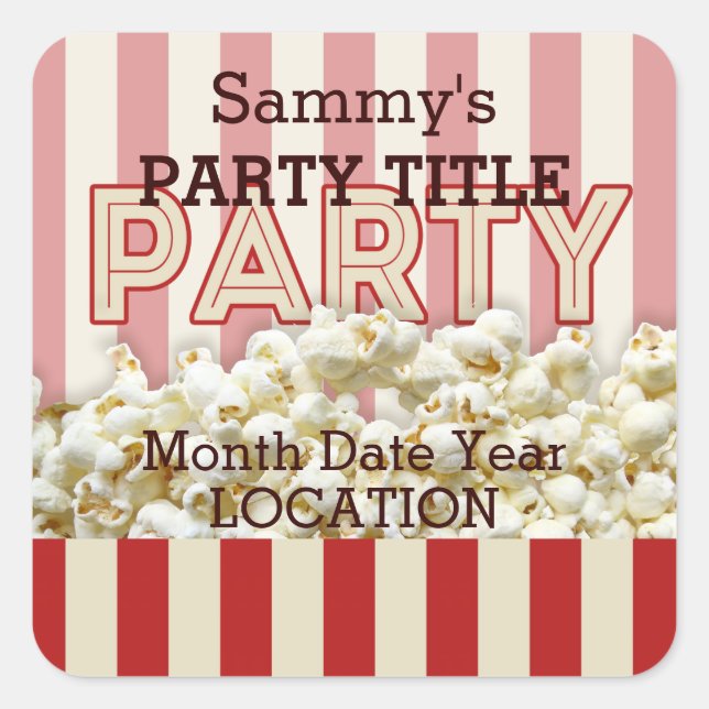 ¡Es su fiesta que el pegatina lo personaliza! (Anverso)