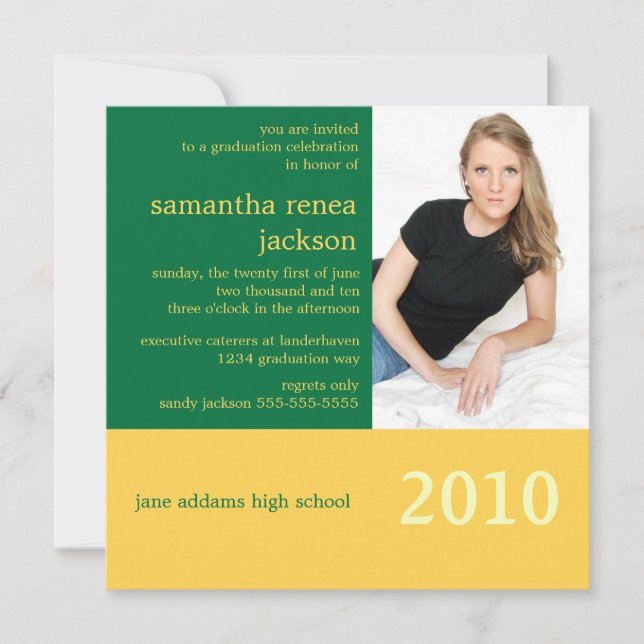 Es su invitación de la graduación del año (el (Anverso)