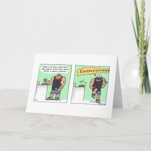 "Es tarjeta de cumpleaños de un miedo de hombres" (Anverso)