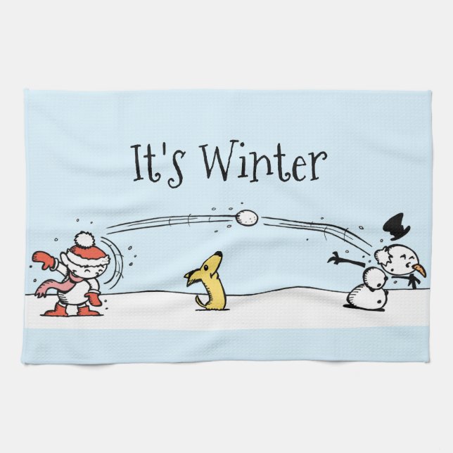 Es toalla de cocina de invierno (Horizontal)