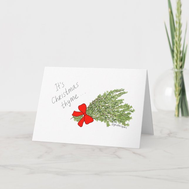¡Es tomillo del navidad! Tarjeta del retruécano de (Anverso)