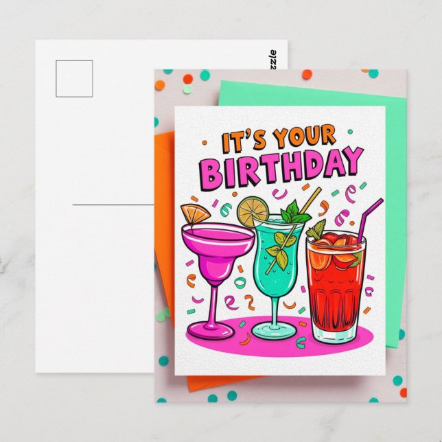 Es tu cumpleaños Tarjetas Postales (Anverso / Reverso)