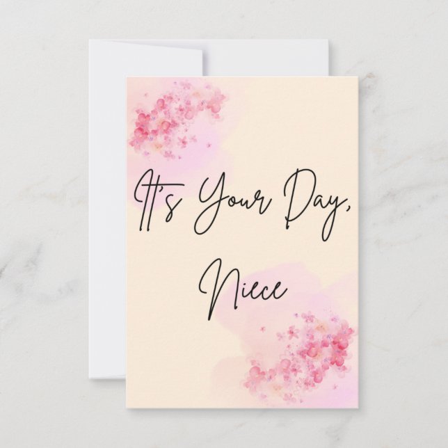 Es tu día, tarjeta de cumpleaños mínima de sobrina (Anverso)