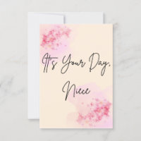 Es tu día, tarjeta de cumpleaños mínima de sobrina