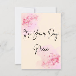 Es tu día, tarjeta de cumpleaños mínima de sobrina