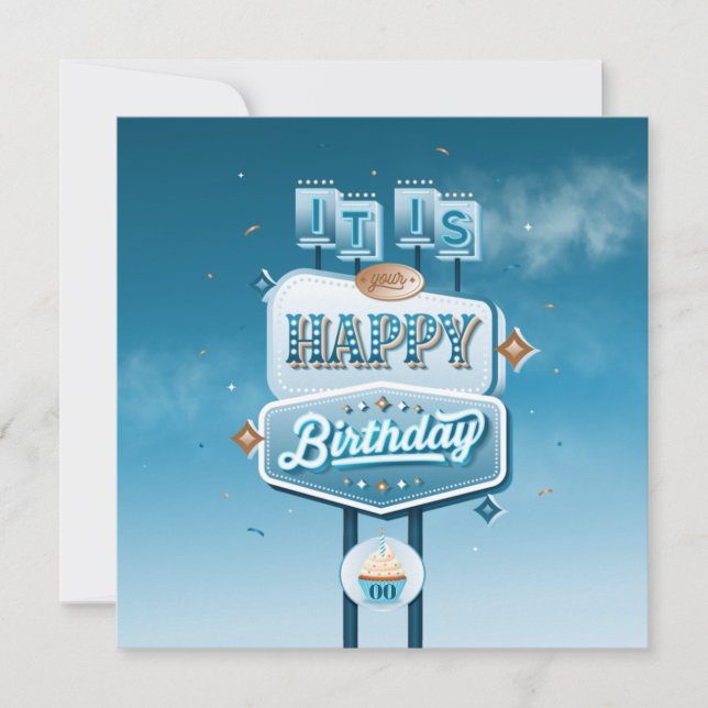 Es tu tarjeta plana de cumpleaños feliz (Anverso)