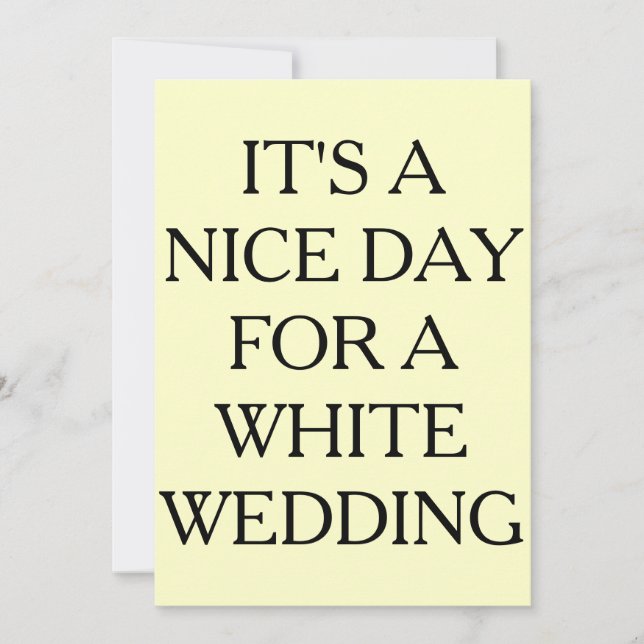 ES UN BUEN DÍA PARA UN BODA BLANCO, INVITACIONES (Anverso)