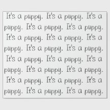 "Es un cachorro". Papel de ajuste