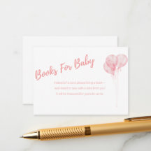 Es un Chica de globos rosados para tarjeta de bebé