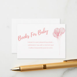 Es un Chica de globos rosados para tarjeta de bebé