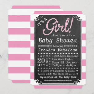 ¡Es un Chica! Invitaciones a Chalkboard Baby Showe