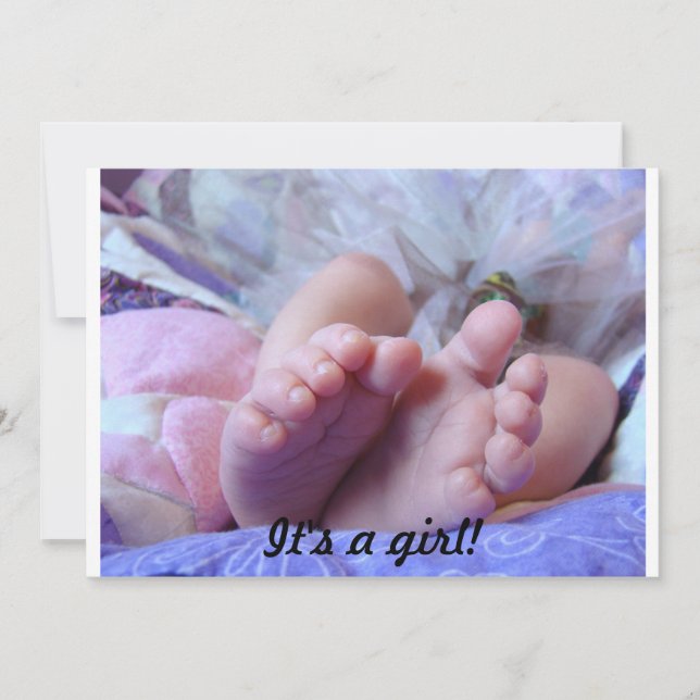 ¡Es un chica! Invitaciones de Baby Shower (Anverso)