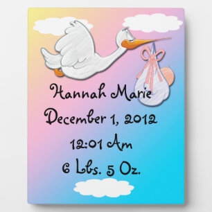 Es un Chica - la placa de Stork Keepsake