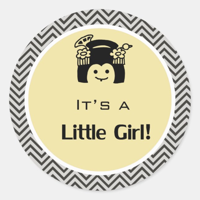 Es un chica pegatina de chevron amarillo. (Anverso)