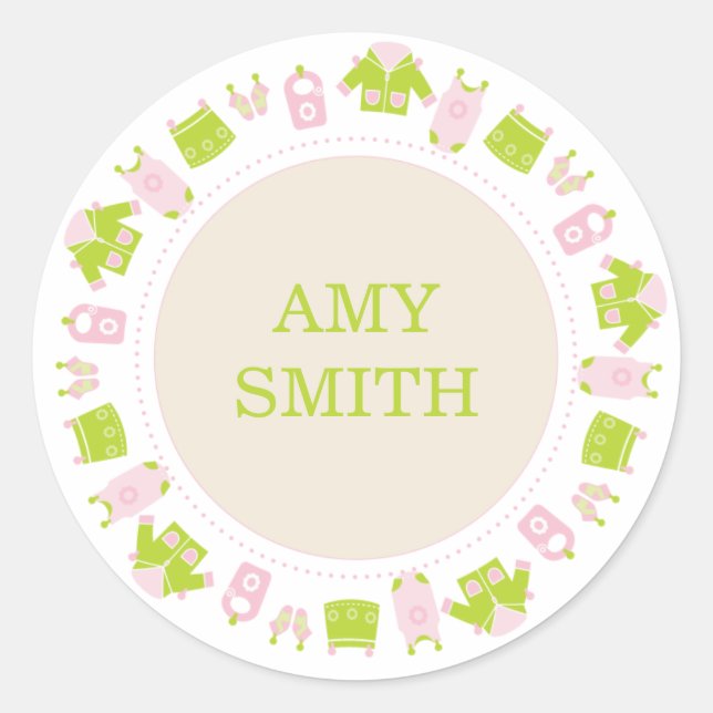 {es un chica!} pegatina de ducha de bebé de lavado (Anverso)