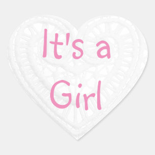 "Es un Chica" Rosa y Blanco Gracias Pegatinas