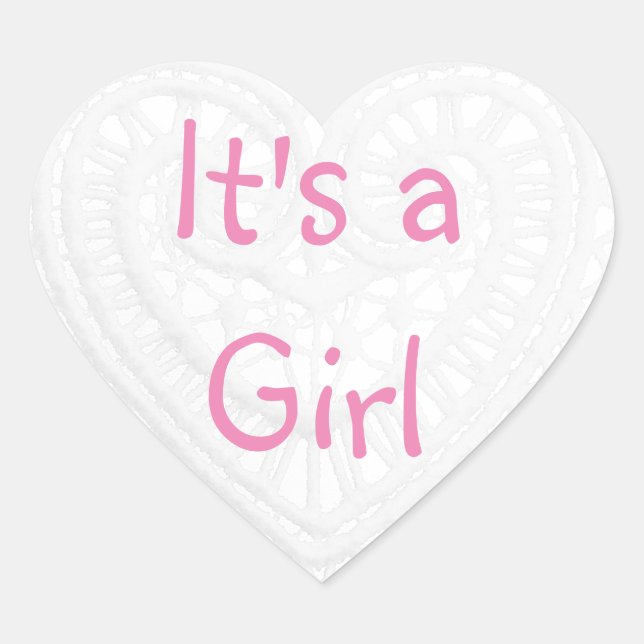 "Es un Chica" Rosa y Blanco Gracias Pegatinas (Anverso)